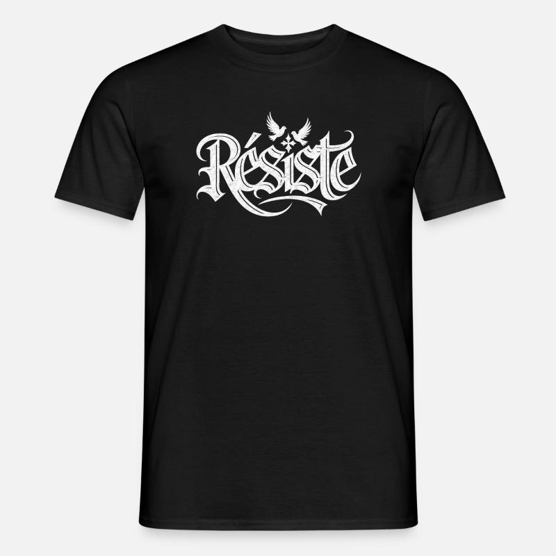 Grafikdesign mit Tauben und Friedenssymbol - Männer T-Shirt - Schwarz