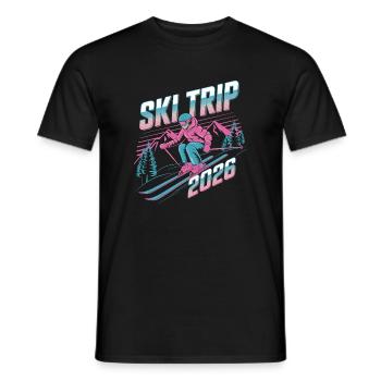 Ski Trip 2026 Illustration - T-shirt homme - noir - Devant - AI Model Male 178 light (178cm)