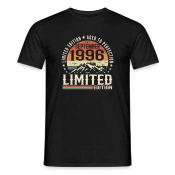 Cadeau Anniversaire Septembre 1996, September 1996 - T-shirt homme - noir - Devant - AI Model Male 178 light (178cm)