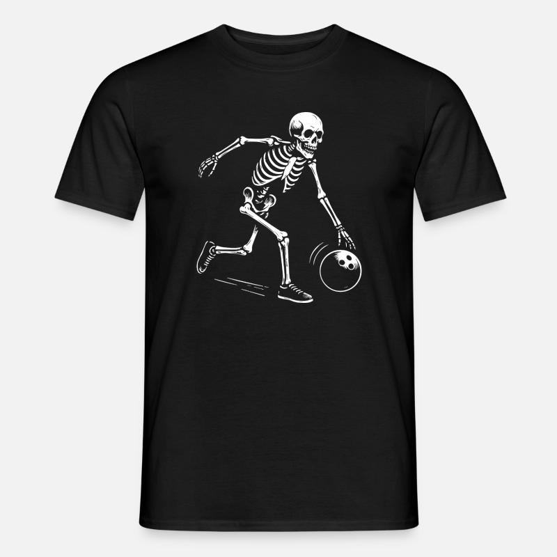 skeleton bowling team gift - Men’s T-shirt - black