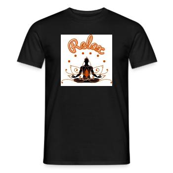 Relaxing Lotus Mindfulness Design - Men's T-Shirt - black - Front - AI Model Male 178 light (178cm)