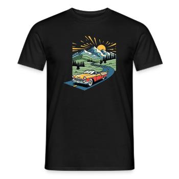 Vieille voiture de la vieille école - T-shirt homme - noir - Devant - AI Model Male 178 light (178cm)