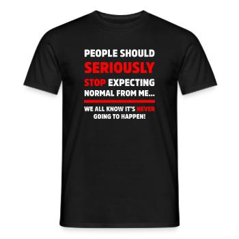 Les gens devraient sérieusement arrêter de s’attendre à du sarcasme - T-shirt homme - noir - Devant - AI Model Male 178 light (178cm)