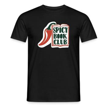 Spicy Book Club – Buch & Chili Design - Männer T-Shirt - Schwarz - Vorne - AI Model Male 178 light (178cm)