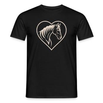 Silhouette de cœur et de cheval - T-shirt homme - noir - Devant - AI Model Male 178 light (178cm)