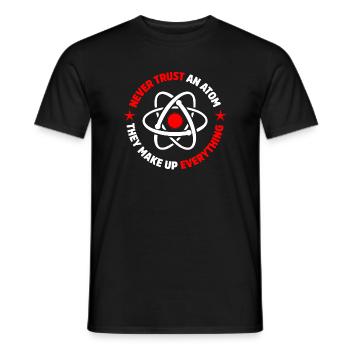 Protons, neutrons, électrons, - T-shirt homme - noir - Devant - AI Model Male 178 light (178cm)