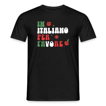 in italiano per favore - funny italian language  - T-shirt homme - noir - Devant - AI Model Male 178 light (178cm)