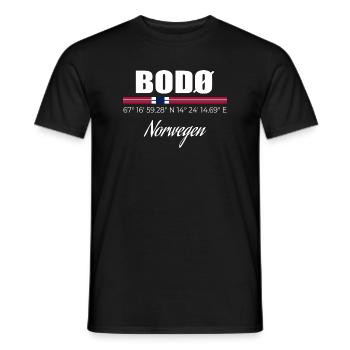 BODØ - Männer T-Shirt - Schwarz - Vorne - AI Model Male 178 light (178cm)