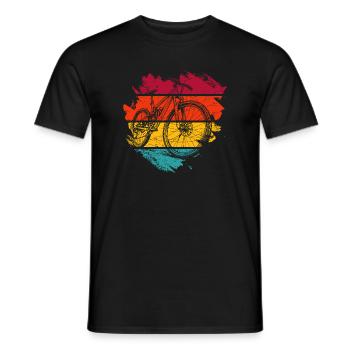 Retro Bike Wave Abstract Design - Men's T-Shirt - black - Front - AI Model Male 178 light (178cm)