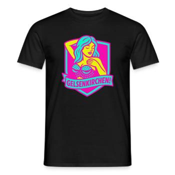 Gelsenkirchen Superstar en rose - T-shirt homme - noir - Devant - AI Model Male 178 light (178cm)
