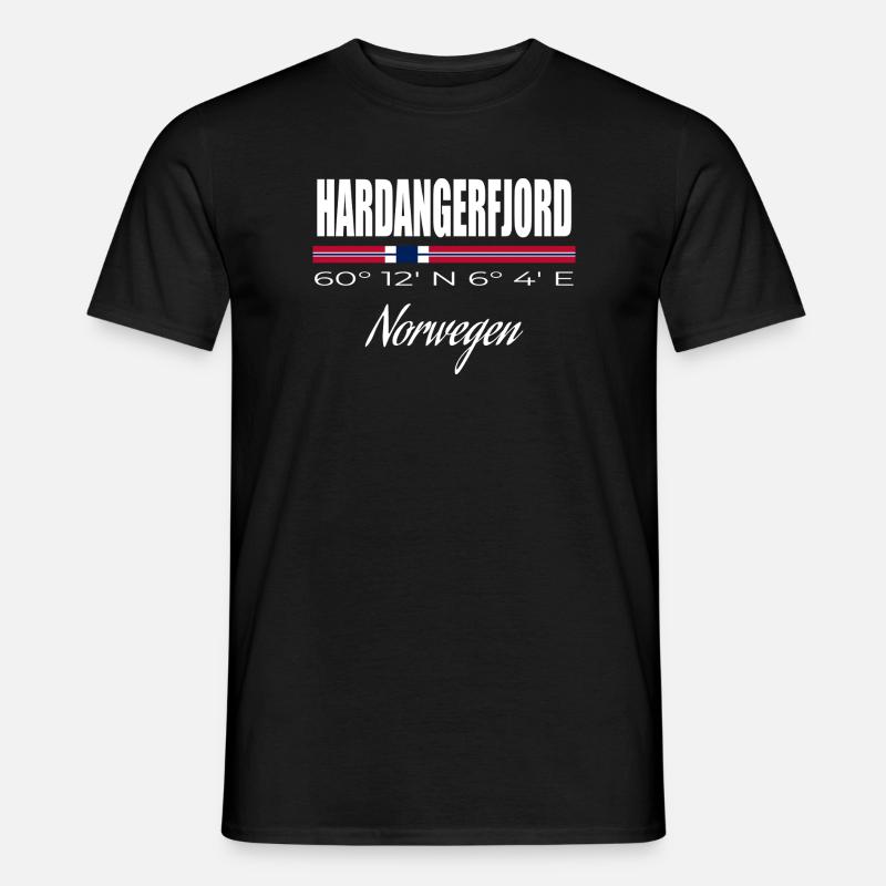 Hardangerfjord - Männer T-Shirt - Schwarz