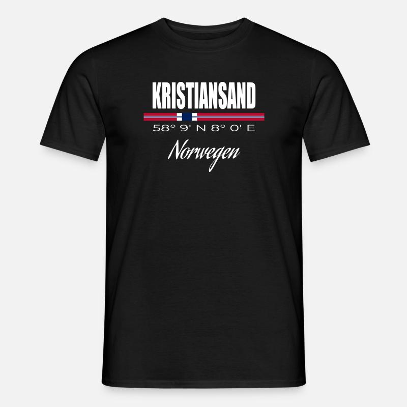 Kristiansand - Männer T-Shirt - Schwarz
