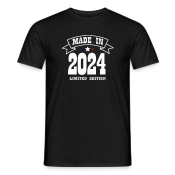 Edition Limitée Made in 2024 BLEU BLANC ROUGE - T-shirt homme - noir - Devant - AI Model Male 178 light (178cm)