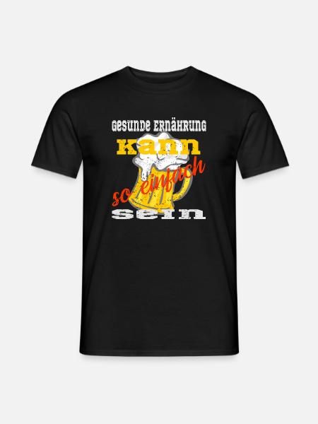 Bierkrug mit einem Spruch - Männer T-Shirt - Schwarz