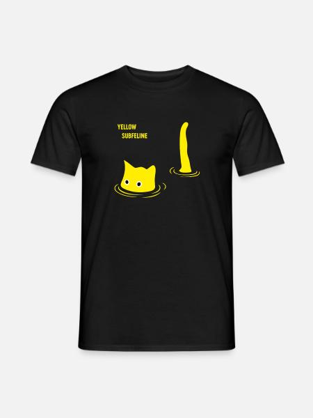 Gelbe Subkatze Retro Design - Männer T-Shirt - Schwarz