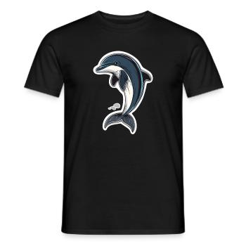 Dolphin - Men's T-Shirt - black - Front - AI Model Male 178 light (178cm)