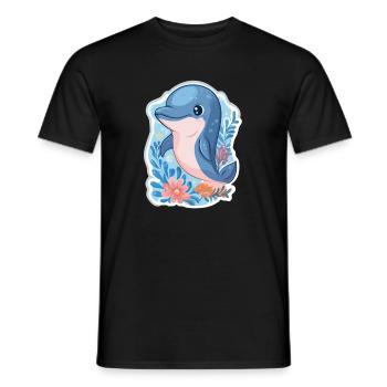 Dolphin - Men's T-Shirt - black - Front - AI Model Male 178 light (178cm)