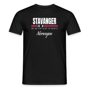 Stavanger - Männer T-Shirt - Schwarz - Vorne - AI Model Male 178 light (178cm)