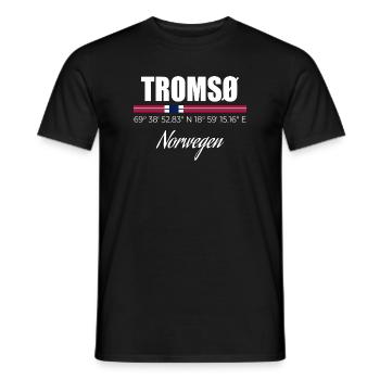 TROMSØ - Männer T-Shirt - Schwarz - Vorne - AI Model Male 178 light (178cm)