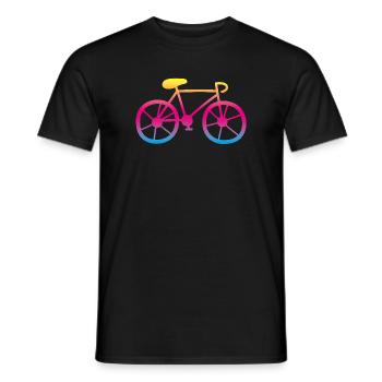 Vélo Vélo Couleur Rainbow Wheel Cycling Tour - T-shirt homme - noir - Devant - AI Model Male 178 light (178cm)