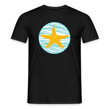 Seestern Wellen Kreis See Meer Stern maritim Comic - Männer T-Shirt - Schwarz - Vorne - AI Model Male 178 light (178cm)
