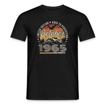Octobre 1965 Cadeau Anniversaire - Octobre 1965 - T-shirt homme - noir - Devant - AI Model Male 178 light (178cm)
