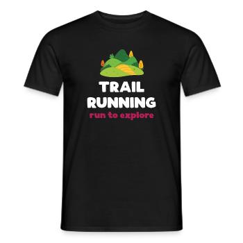 Trail Running - Run to Explore - Men's T-Shirt - black - Front - AI Model Male 178 light (178cm)