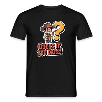 Western Cowboy Guessing Game T-Shirt - Men's T-Shirt - black - Front - AI Model Male 178 light (178cm)