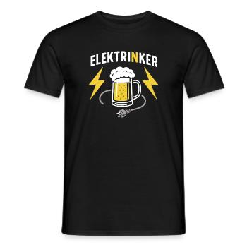 Elektrinker : Jeu de mots électrique, conception de bière et de câbles - T-shirt homme - noir - Devant - AI Model Male 178 light (178cm)