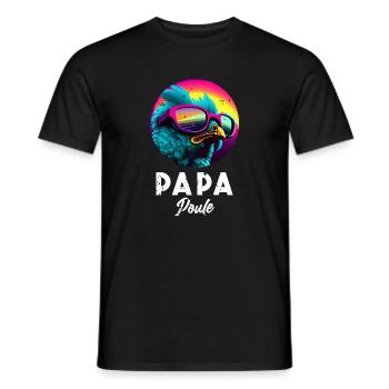 Papa Poule Humour and Tenderness for the Super Papa - Men's T-Shirt - black - Front - AI Model Male 178 light (178cm)