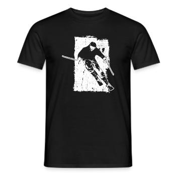 Skier Winter Sport Grunge Design - Men's T-Shirt - black - Front - AI Model Male 178 light (178cm)