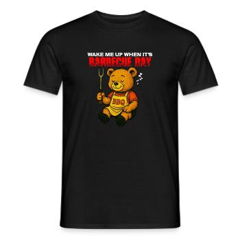 Wake Me Up When it's Barbecue Day - Humor - Men's T-Shirt - black - Front - AI Model Male 178 light (178cm)
