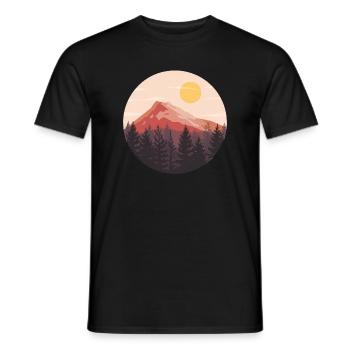 Sunset Landscape Nature Lover - Men's T-Shirt - black - Front - AI Model Male 178 light (178cm)