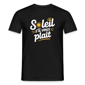 Soleil s'il vous plait - summer time - Men's T-Shirt - black - Front - AI Model Male 178 light (178cm)