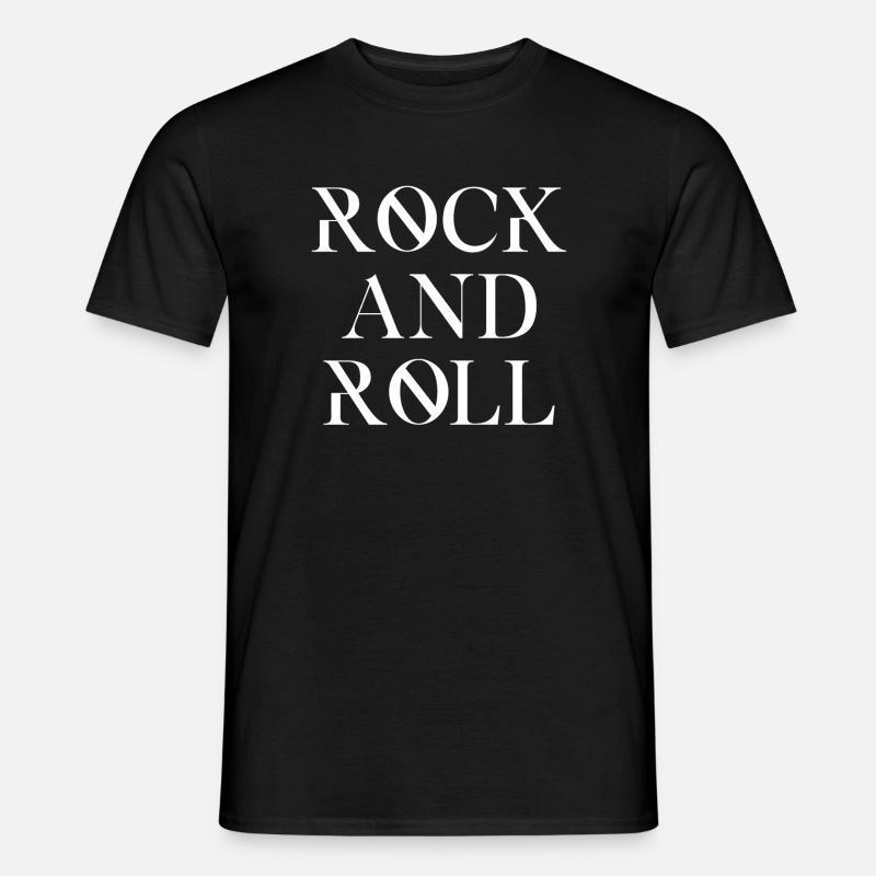 Rock'n'Roll Typografie Design - Männer T-Shirt - Schwarz