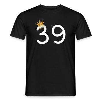 Royal number 39 with gold crown - Men's T-Shirt - black - Front - AI Model Male 178 light (178cm)