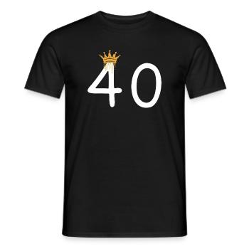 Conception d'anniversaire avec couronne et numéro 40 - T-shirt homme - noir - Devant - AI Model Male 178 light (178cm)