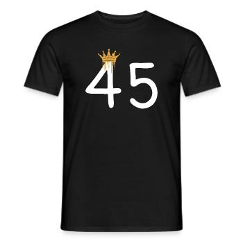 Numéro royal 45 avec couronne en or - T-shirt homme - noir - Devant - AI Model Male 178 light (178cm)