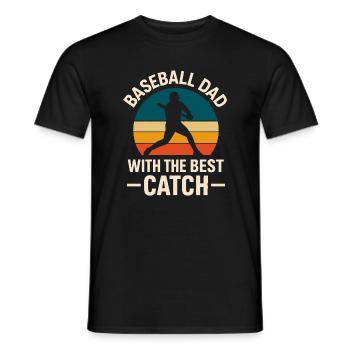 Illustration de papa de baseball vintage - T-shirt homme - noir - Devant - AI Model Male 178 light (178cm)