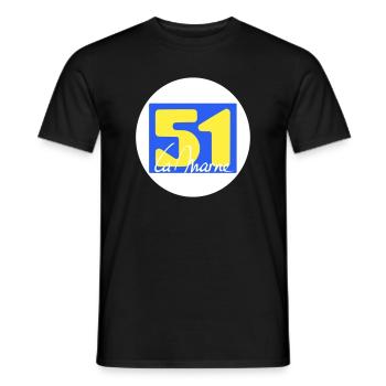 Logo emblématique de La Marne en couleurs vives - T-shirt homme - noir - Devant - AI Model Male 178 light (178cm)