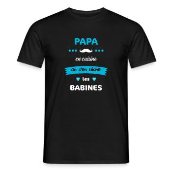 Cadeau Humour pour Papa Chef Cuisinier - T-shirt homme - noir - Devant - AI Model Male 178 light (178cm)