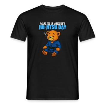 Weck mich auf, wenn Jiu-Jitsu-Tag ist - BJJ Humor - Männer T-Shirt - Schwarz - Vorne - AI Model Male 178 light (178cm)
