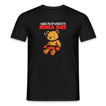 Weck mich auf, wenn MMA-Tag ist – Kampfhumor - Männer T-Shirt - Schwarz - Vorne - AI Model Male 178 light (178cm)