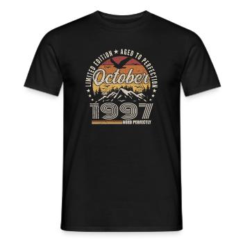 October 1997 Birthday Gift - October 1997 - Men's T-Shirt - black - Front - AI Model Male 178 light (178cm)