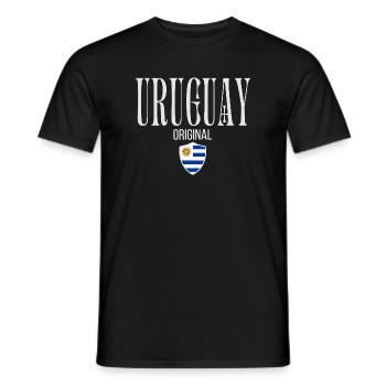 Originaire d’Uruguay, né en Uruguay - T-shirt homme - noir - Devant - AI Model Male 178 light (178cm)