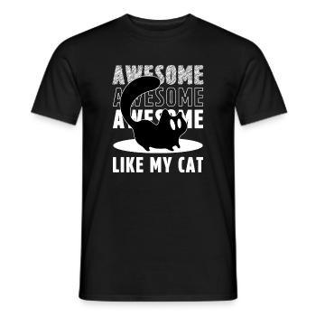 Genial wie meine Katze Lustige schwarze Katze Silhouette - Männer T-Shirt - Schwarz - Vorne - AI Model Male 178 light (178cm)