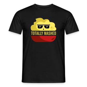 Totally Mashed Lustiges Wortspiel Kartoffel Karikatur - Männer T-Shirt - Schwarz - Vorne - AI Model Male 178 light (178cm)
