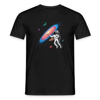 Galaktischer Künstler im All - Männer T-Shirt - Schwarz - Vorne - AI Model Male 178 light (178cm)