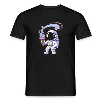 Weltraum-Astronaut mit Eis - Männer T-Shirt - Schwarz - Vorne - AI Model Male 178 light (178cm)