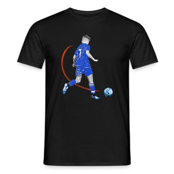 Soccer player with ball - Men's T-Shirt - black - Front - AI Model Male 178 light (178cm)